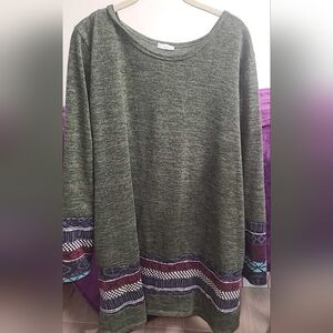 Egy California Women's Size 2XL Tunic A-Line Casual Dress Tribal Panel Accent